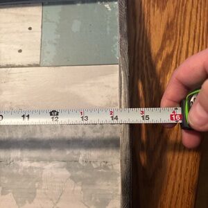 Gray Wooden tray, painted and lined . Very light measurements in pics